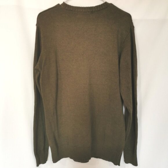 Oscar de la Renta Military Green Crew Neck Sweater - Sz M - Picture 3 of 6